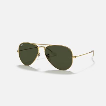 Ray-ban Aviator Classic Arista Gold & G-15 Green Pilot Sunglasses For Unisex Xl
