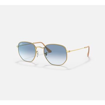 Ray-ban Hexagonal Arista Gold & Light Blue Gradient Sunglasses For Unisex Xl