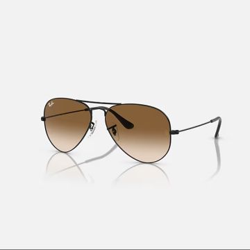 Ray-ban Aviator Gradient Black & Brown Pilot Sunglasses For Unisex Xl