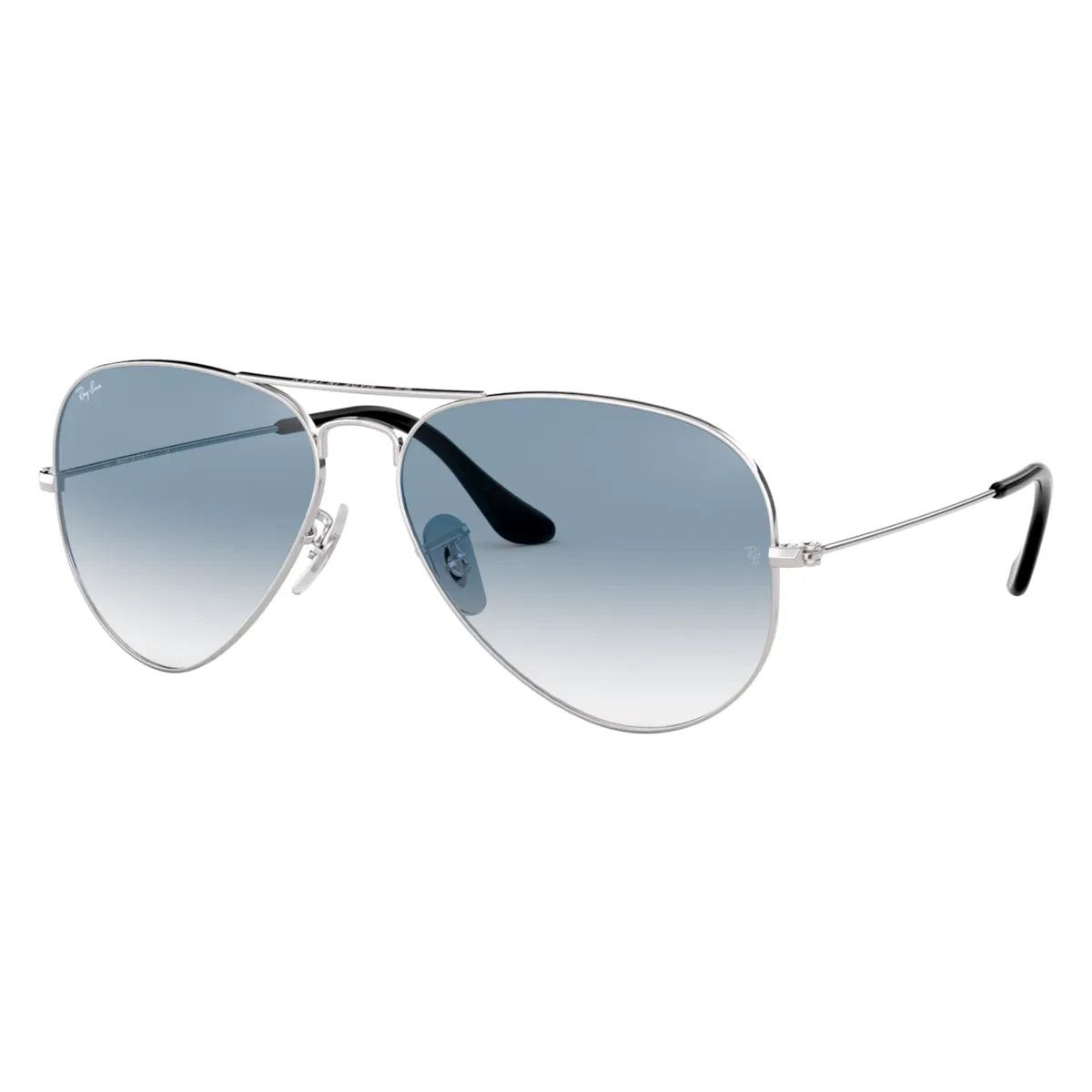 Ray-ban Aviator Gradient Silver Light Blue Gradient Pilot Sunglasses For Unisex Xl