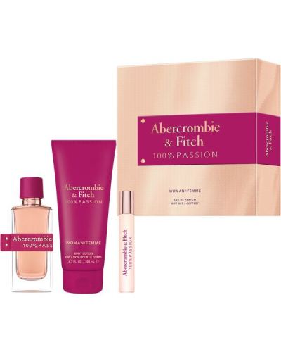 طقم هدايا عطر Abercrombie & Fitch 100% Passion للنساء - EDP