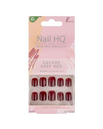 Nail Hq Square Nails Deep Red