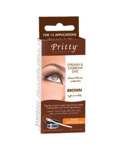 Pritty Eyelash & Eyebrow Dye Kit Brown