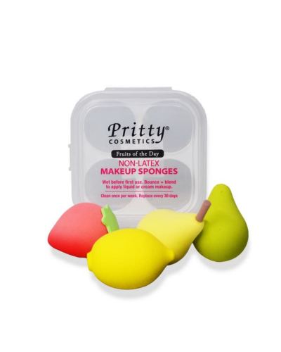 Pritty Makeup Sponges Non-Latex Fruit Shape - 4 Pcs Set