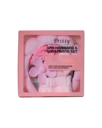 Pritty Spa Headbands And Wristbands Set - Pink