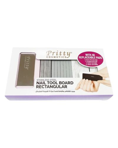 Pritty Stainless Steel Nail Tool Board Rectangle With 48 Pads