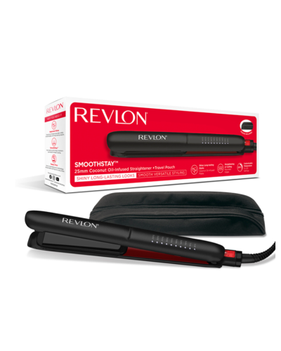 Revlon Smoothstay 25mm Coconut-oil Infused Straightener + Travel Pouch