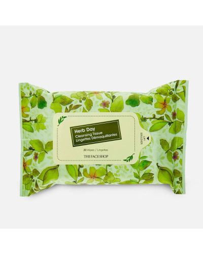The Faceshop Herb Day Cleansing Wipes 20 Wipes Per Pack