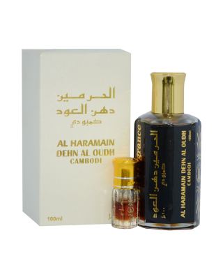 Al Haramain Dehn Al Oudh Cambodi 100ml with 3cc Tester