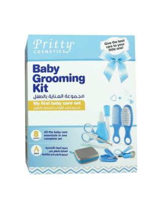 Pritty Baby Care Grooming Kit - Blue - Set Of 8 Pcs